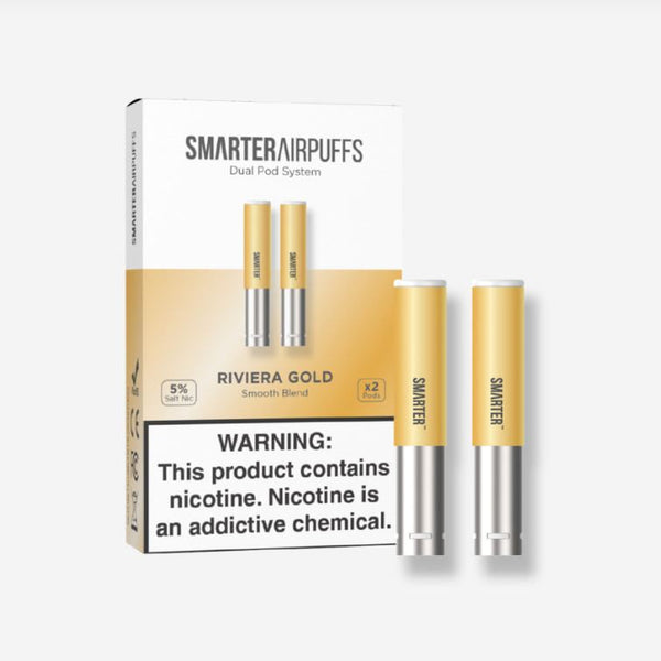 Riviera Gold - Smarter AirPuffs Tobacco Extract Pods – Smooth Blend - 2-Pack - AirPuffs Mais Inteligentes
