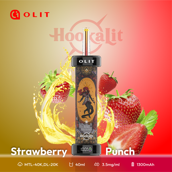 Jahodový punč - Olit 40K vodní dýmka - 40K Vape