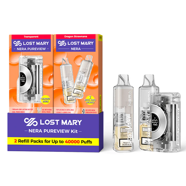 Transparent - Dragon Strawnana - Lost Mary - NERA Pureview 40K Kit (1 Device + 2 Refills) - 40K Vape-k