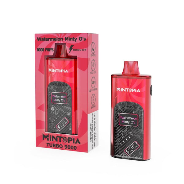 Watermelon - Mintopia Turbo 9000 - Cheap Disposable Vapes Under $10