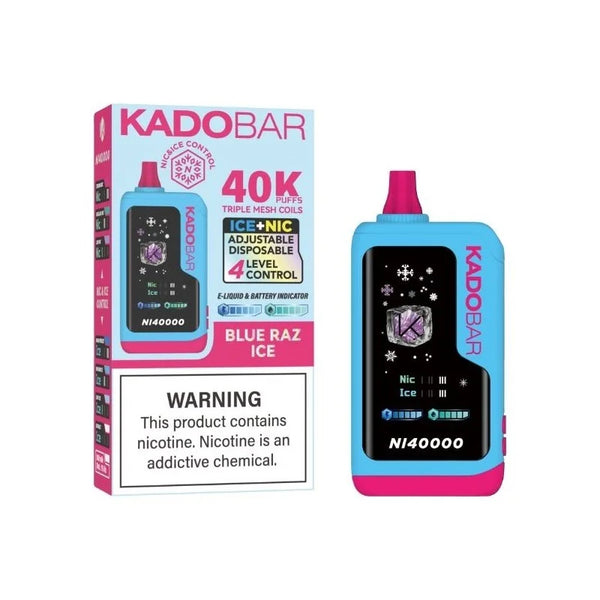 Blue Raz Ice - Kado Bar NI40K - Ice + Nic Control - 40K Vapes