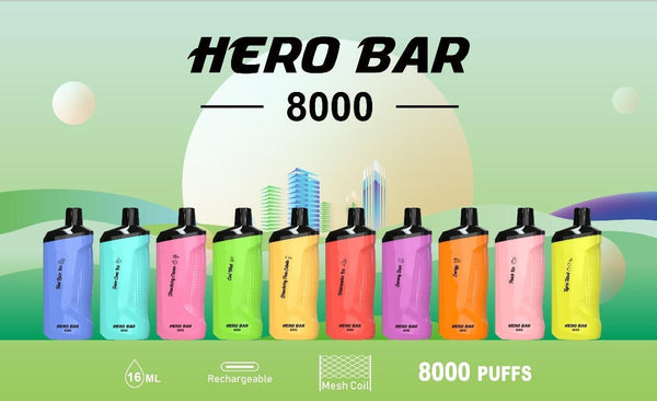 Baton HERO 8000 - 20 mg Nicotină - Vape de unică folosință