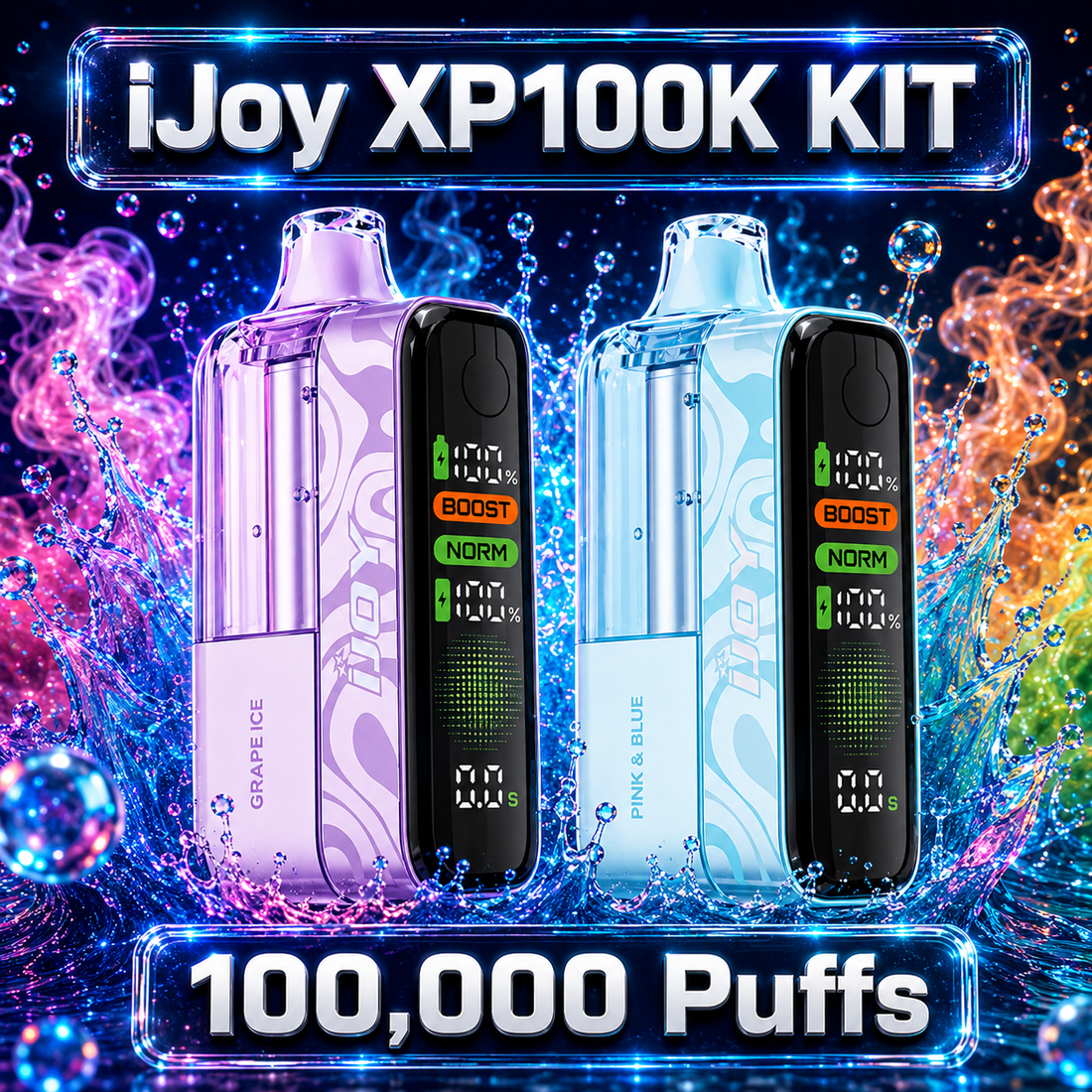 Load image into Gallery viewer, Pakartotinai užpildomas vienkartinis „iJoy XP100K“ RINKINYS, ATITINKANTIS TEKSASO REIKALAVIMUS
