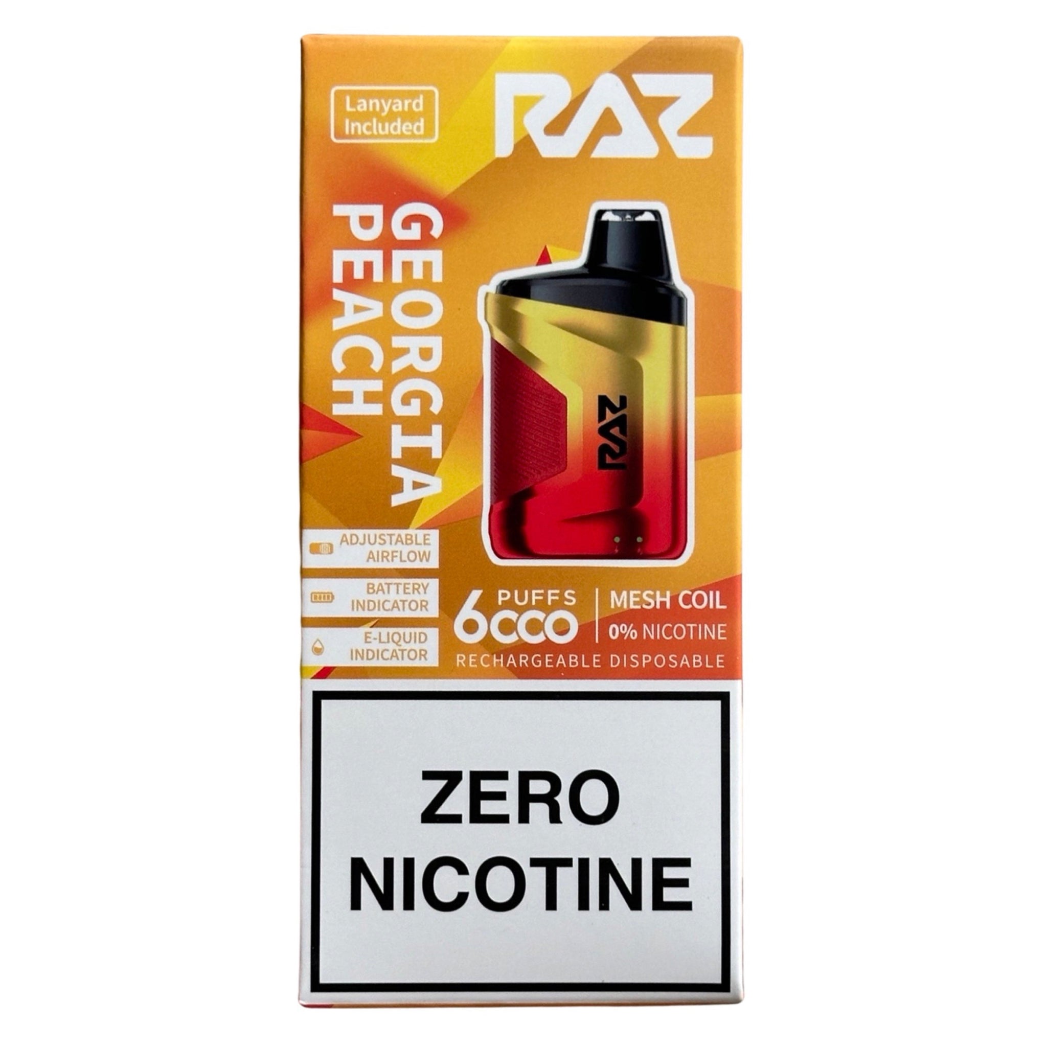 Georgia Peach - RAZ CA6000 - Zero Nicotine Georgia Peach - RAZ CA6000 - Zero Nicotine