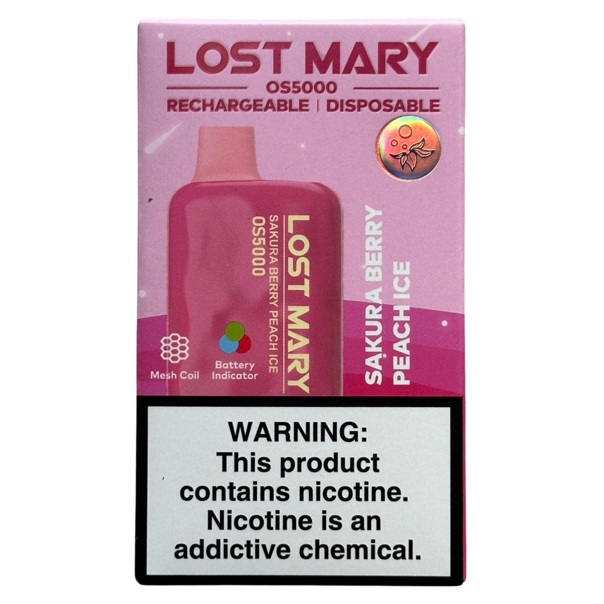 Sakura Berry Peach Ice | Vaping Device Lost Mary OS5000 Sakura Berry Peach Ice | Vaping Device Lost Mary OS5000