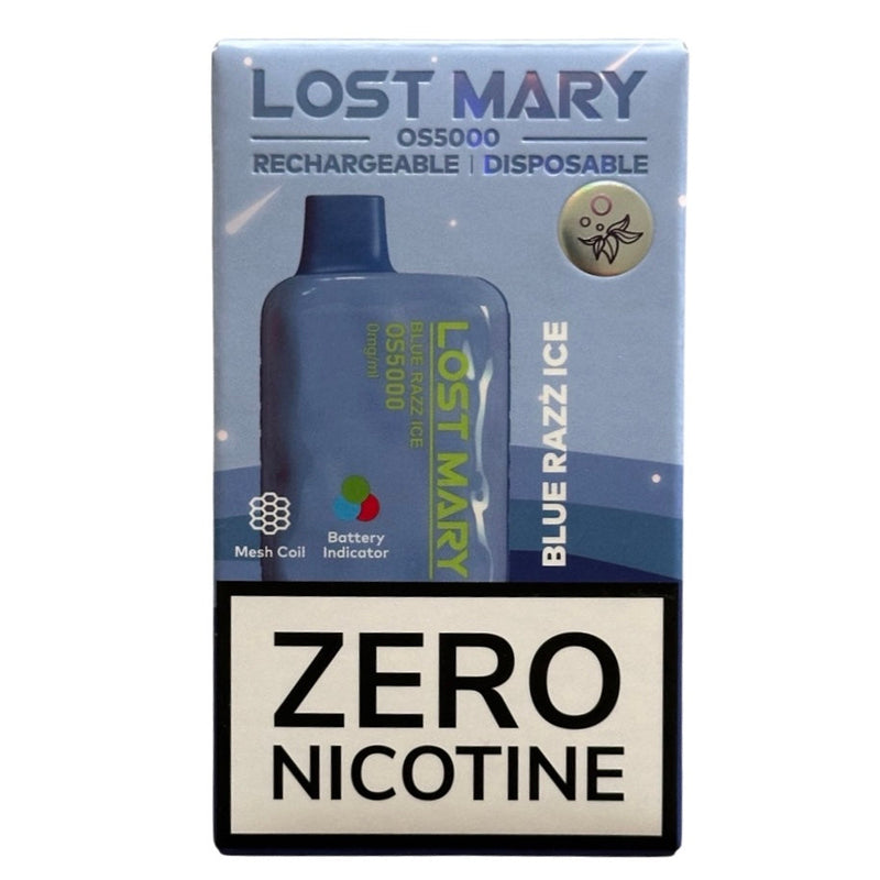 Blue Razz Ice - Lost Mary OS5000 - Zero Nicotine Vape Blue Razz Ice - Lost Mary OS5000 - Zero Nicotine Vape