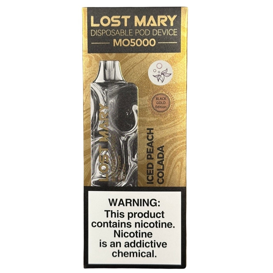Lost Mary MO5000 Iced Peach Colada Black Gold Edition Lost Mary MO5000 Iced Peach Colada Black Gold Edition