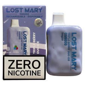 Triple Berry Duo Ice - Lost Mary OS5000 - Zero Nicotine Experience Triple Berry Duo Ice - Lost Mary OS5000 - Zero Nicotine Experience