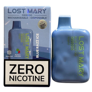 Blue Razz Ice - Lost Mary OS5000 - Zero Nicotine Vape Blue Razz Ice - Lost Mary OS5000 - Zero Nicotine Vape