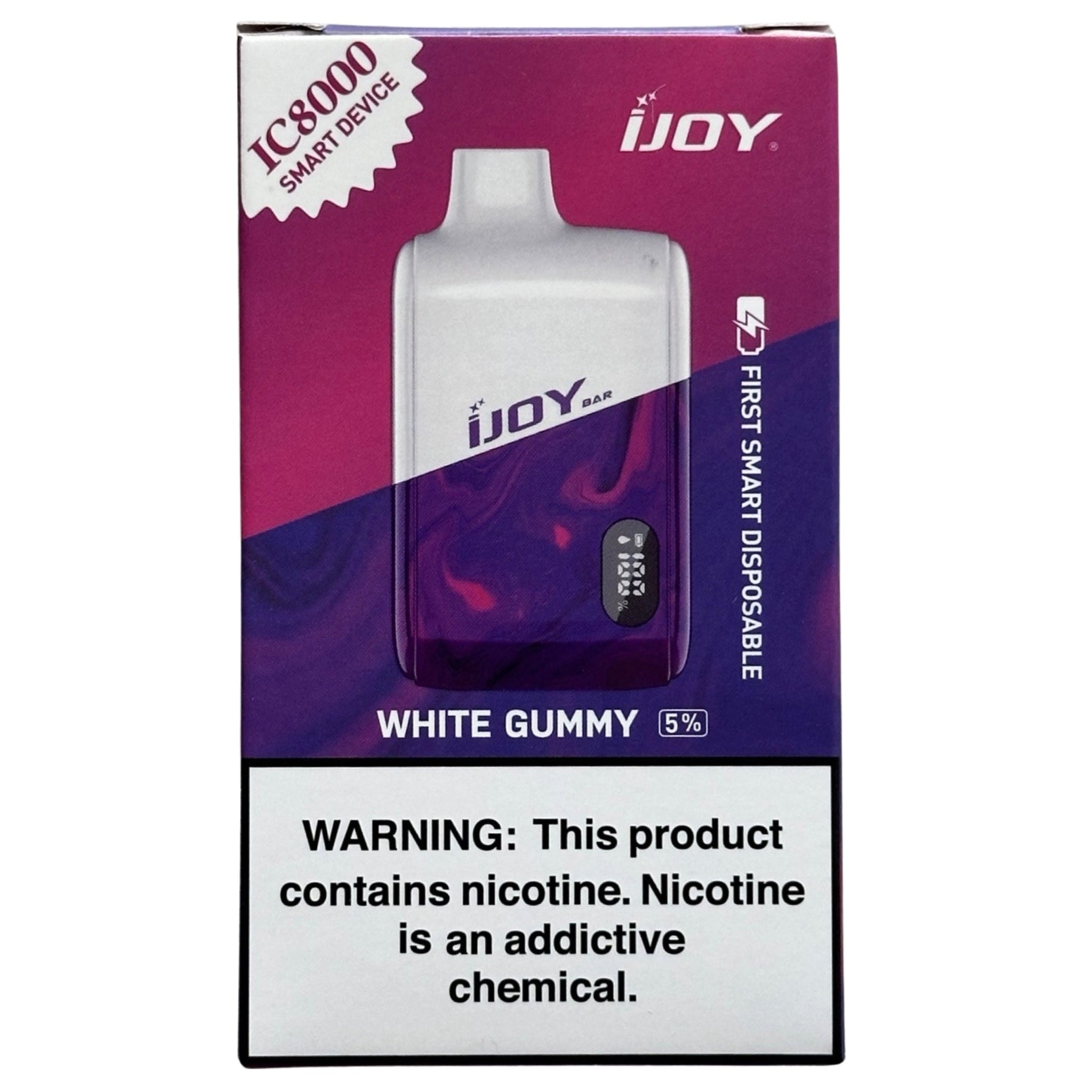 IJOY Bar IC8000 White Gummy Vape - Smart Disposable IJOY Bar IC8000 White Gummy Vape - Smart Disposable